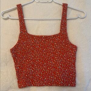 American Eagle Floral Crop Top - Red